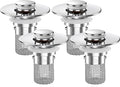 Bathroom Sink Drain Strainer,(4PCS) Pop-up Sink Drain Strainer with Removable Stainless Steel Strainer Basket Hair Catcher, Bathroom Sink Strainer for Bathroom Sink Stopper Replacement