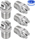 M METERXITY 5-Pack Flat Fan Spray Tip, 95 Degree 1/4BSPT Male Stainless Steel Pressure Washer Nozzles Cleaner Nozzle Replacement W Sealing Tape for Water Guns (1.8mm Orifice)