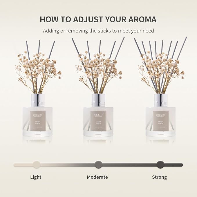 Reed Diffuser Set, 3.38 fl oz (100 ml) - Cherry Blossom Oil Diffusers with 8 Reed Sticks, Home Fragrance Reed Diffuser for Bathroom Shelf Decor