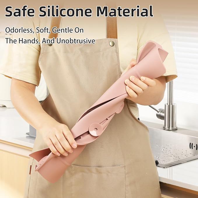 18" Upgraded Silicone Sink Splash Guard Released in 2026,Self-Draining Water Splash Guard for Kitchen Sink,Bathroom and Kitchen Island,with 3.5" High Splash Guard & 6 Strong Suction Cup (Pink)