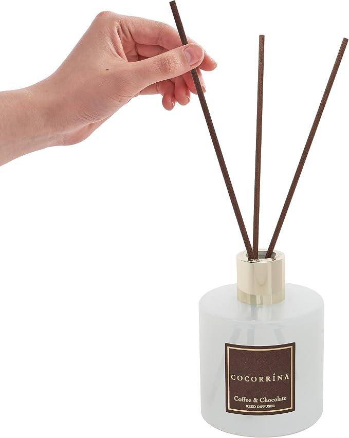 Reed Diffuser Sets - Coffee & Chocolate Scented Diffuser with Sticks Home Fragrance Reed Diffuser for Bathroom Shelf Decor