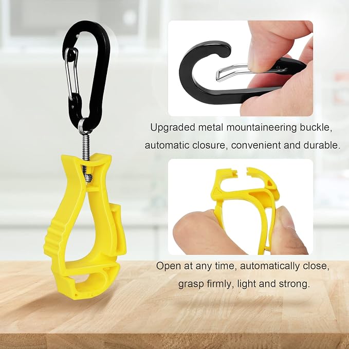 NANHONG 6 Pieces Glove Clips for Work Glove Holder Clip, Construction Worker for Glasses Helmets Gloves Holder Clip