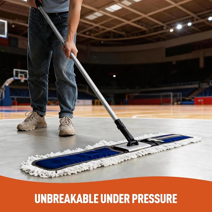 CLEANHOME 36” Dust Mops for Floor Cleaning Heavy Duty Hotel Company Household Cleaning Supplies for Hardwood, Tiles, Marble (Blue)