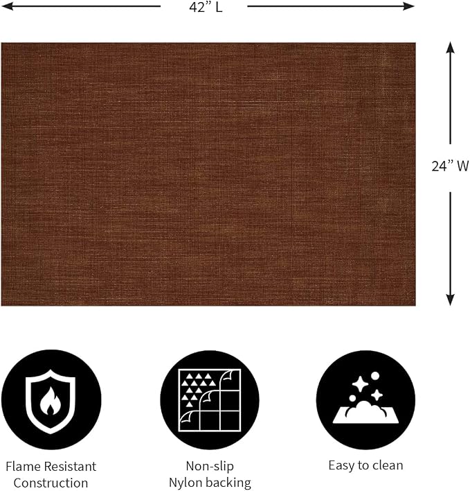 Plow & Hearth Dalton 2x3'6" Fireproof Hearth Rug | Paprika | Wool Blend Fireplace Mat | Protect Home Décor Hardwood Floor and Carpet from Sparks and Embers Wood Stove