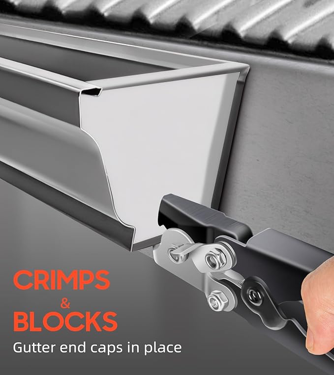 Snap Lock Punch, Gutter Crimping Tool for Sheet Metal, Heavy Duty Gutter Tool for Vinyl and Aluminum Siding, End Cap Crimper for Gutters
