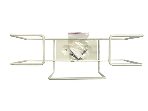 1 Each | Disposable Glove or Tissue Box Holder, Wire Rack, Wall Mounted Universal Box Holders, for Larger Sized Single Boxes, White - 1 Glove Box Holder