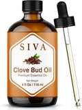 Siva Clove Bud Essential Oil, Glass Bottle with Dropper, 4 Fl Oz (118 ml) | Clove Bud Oil for Diffuser, Humidifier, Home Fragrance, Oral Care, Body Massage, Soap Making, Candle Making & DIY Projects