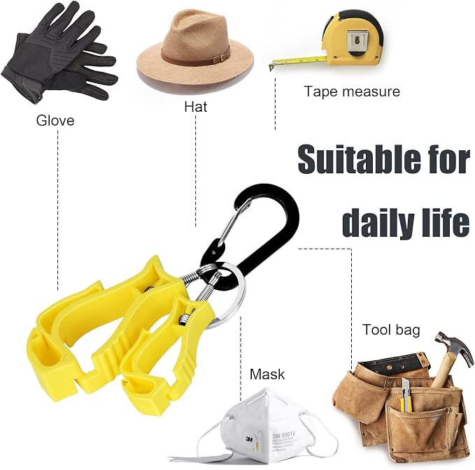 NANHONG 6 Pieces Glove Clips for Work Glove Holder Clip, Construction Worker for Glasses Helmets Gloves Holder Clip