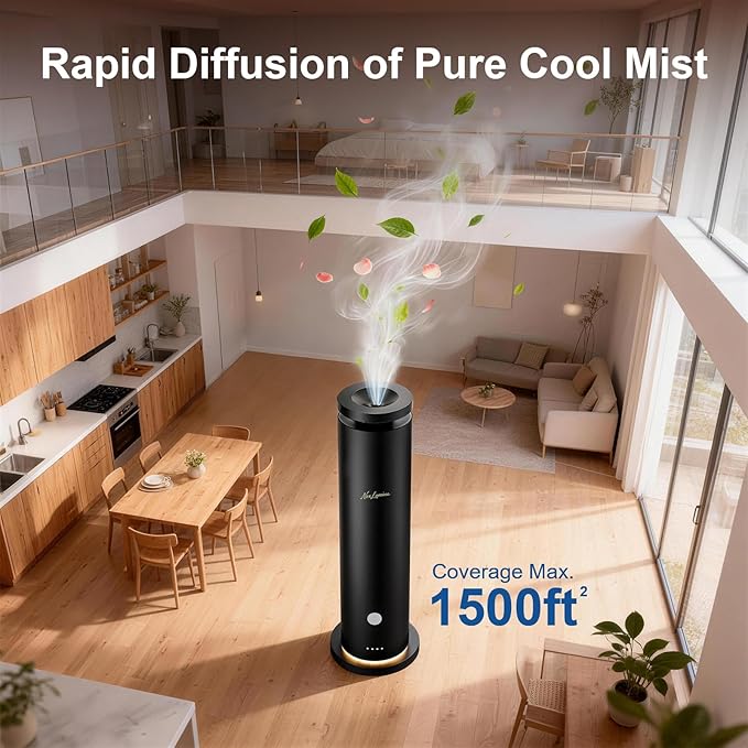 Waterless Diffuser Pro with 5 Scent Oils, Luxury Hotel-Class Essential Oil Diffuser Aromatherapy Machine with 1500 Sq Ft Cover, 6 Mist, 4.06Oz Diffusers for Home Large Room Hotel SPA - Black