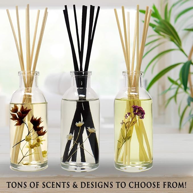 Reed Diffuser Set, Lemon Verbena - Bathroom Shelf Décor | Reed Sticks, Tart, Citrus with fruity notes of Bergamot & Greens, A Cheerful Gift Idea, Made in the USA