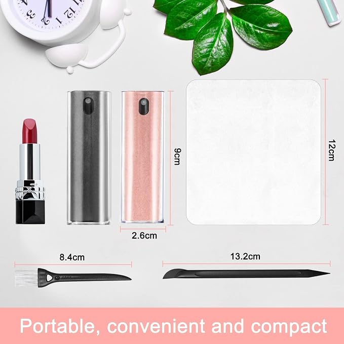 2 Pack Screen Cleaner Spray and Wipe for Laptop Monitor and Car Screens, Phone Touchscreen Mist Cleaning Kit for Cellphone, Tablet, PC, Computer, LCD, Eyeglass, iPhone, iPad, Mac Pro - Grey and Pink | Touchscreen Mist Cleaning Kit for Tablet, PC, Compu...