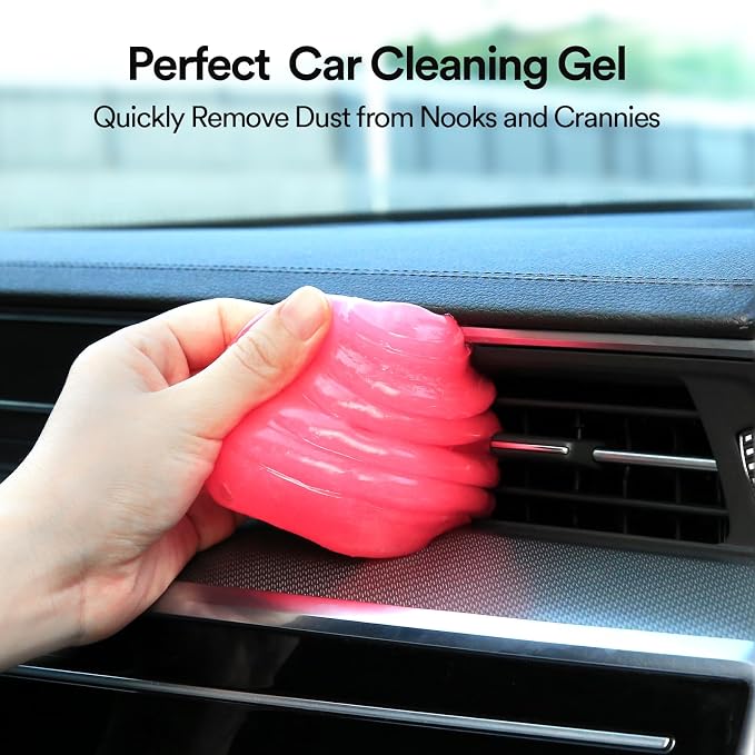 PULIDIKI Car Cleaning Gel Car Cleaning Putty Car Putty Auto Detailing Tools | Car Slime Cleaner Dust Cleaning Gel for Car Interior Cleaner Car Cleaning Supplies Car Accessories Pink (2Pack)