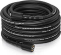 Pressure Washer Hose 50 ft, 3100 PSI 1/4" Flexible Kink Resistant Power Washer Hose, m22 14mm Thread High Pressure Replacement Hose for Ryobi, Greenworks, Simpson, Craftsman