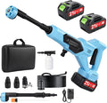 Cordless Portable Washer, Handheld Washer, Battery Operated Washer with 5M Elastic Hose for Car Home with Storage Boxes 120bar
