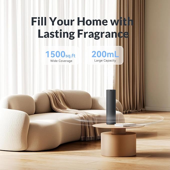 Auto Mode Scent Diffuser Starter Kit with Cold Air Tech, Black | Waterless Essential Oil Diffusers for Home, 1500 Sq.Ft Coverage Scent Air Machine, Hotel Collection Diffuser