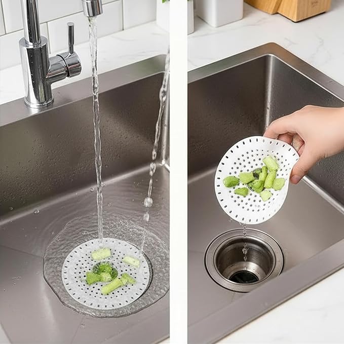 Shower Drain Hair Catcher, Premium Silicone Drain Protector & Shower Drain Cover for Regular Drains of Shower Room, Bathroom, White