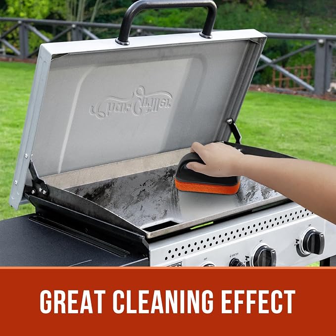 Griddle Cleaning Kit for Blackstone, Non-Scratch Scouring Pads for Kitchen | 5 Scrubber Pads and 1 Handle