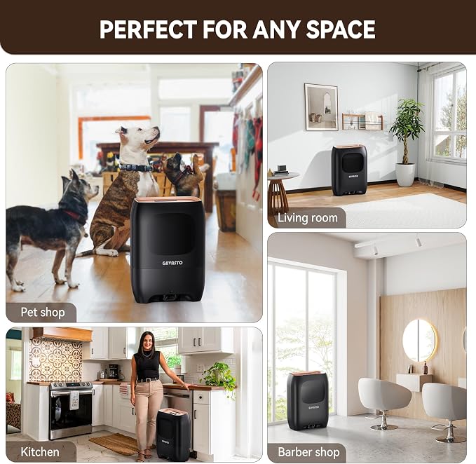 GAVASTO Pro Touchless Vacuum Automatic Dustpan - Ultra Fast & Powerful - Great for Sweeping Salon Pet Hair Food Dirt Kitchen, Canister Vacuum Cleaner Trash Can, Bagless, Auto Sensors, 1500 Watt-Black