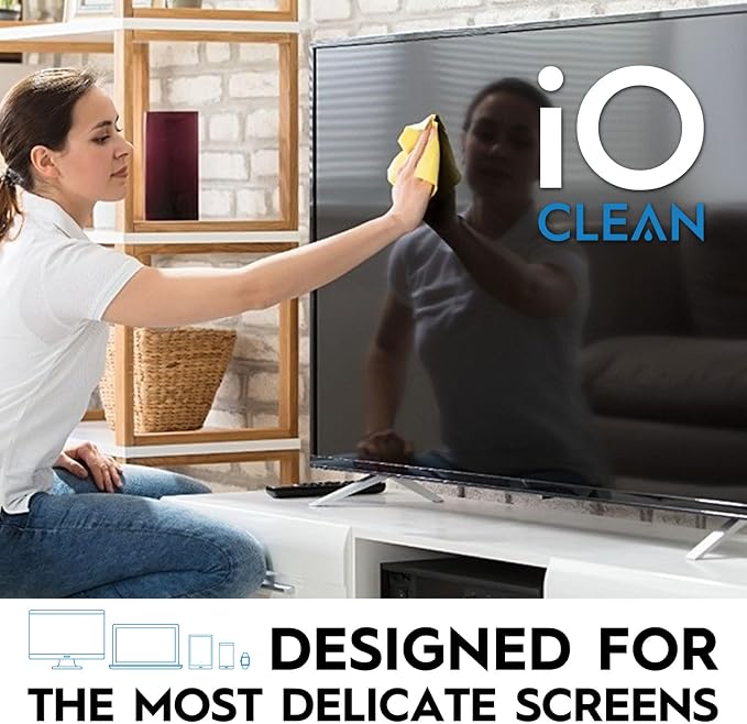 Screen Cleaner Spray (16oz+16oz) – Cleaning Kit for LCD LED OLED TV | Smartphone, iPad, Laptop, Touchscreen, Computer Monitor, Other Electronic Devices – 2 Microfiber Cloths and 4 Nozzles