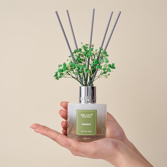 Reed Diffuser Set - 3.38 fl oz(100ml) Bamboo Scent Diffuser Home Fragrance Diffuser Set Includes 8 Reed Diffuser Sticks,Home Decor & Office Decor, Fragrance and Gifts