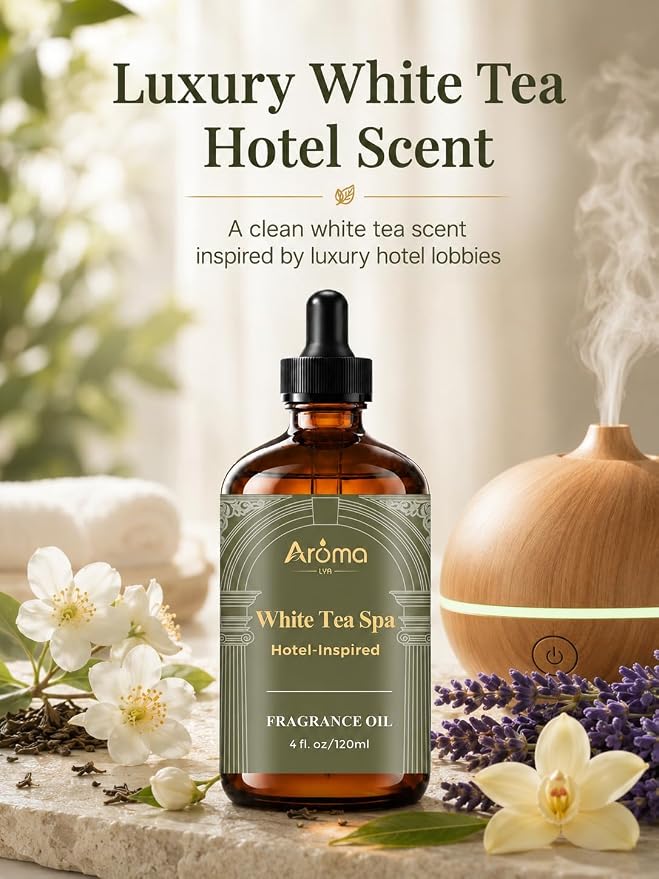 Hotel Collection Diffuser Oil - White Tea Spa | Luxury White Tea Hotel Scent With a Rich Aroma and Long-Lasting Scent