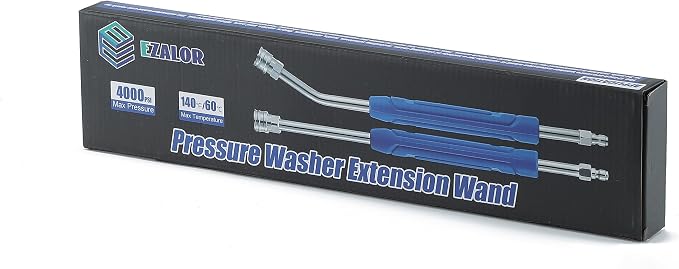Pressure Washer Extension Wand, 17 Inch, 1/4'' Quick Connect, 2 Pack | Stainless Steel Pressure Washer Wand with Slip Resistant Plastic Protective Cover