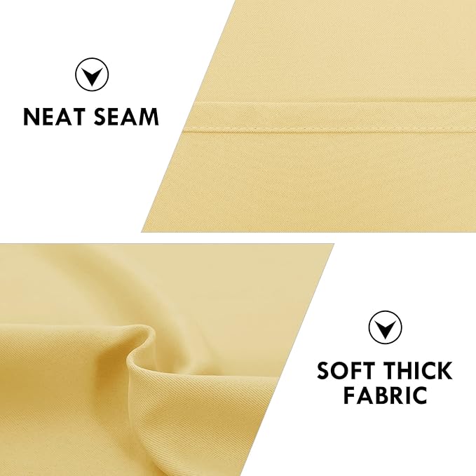 DWCN Blackout Curtains for Bedroom – Rod Pocket Thermal Insulated Noise Reducing Noise Reducing Drapes for Living Room, W 42 x L 63 Inch, 2 Panels, Light Yellow