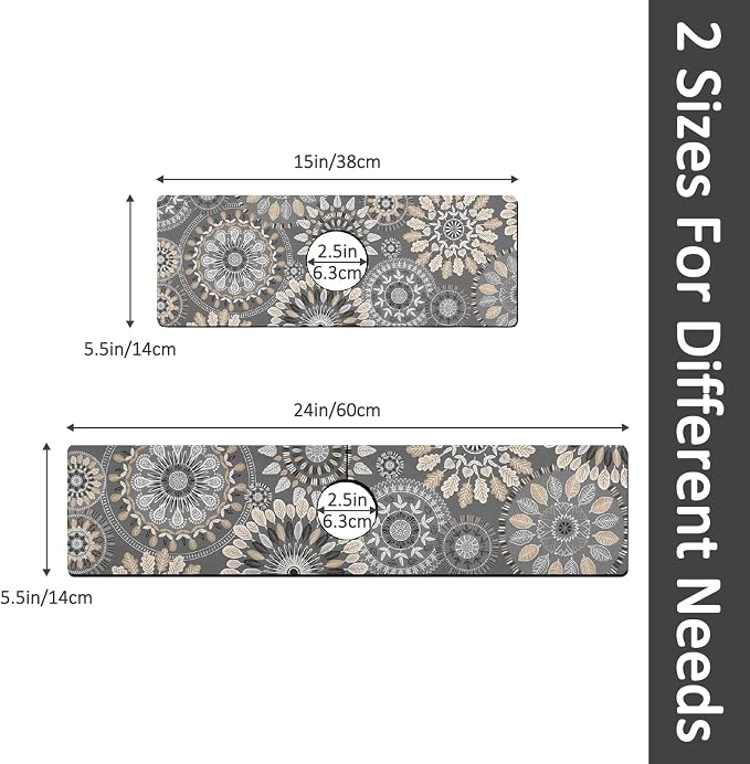 24" X 5.5" Kitchen Sink Splash Guard Faucet Mat Mandala Super Absorbent Fast Drying Faucet Guard & Draining Mat Sink Splash Guard Behind Faucet for Kitchen, Bathroom