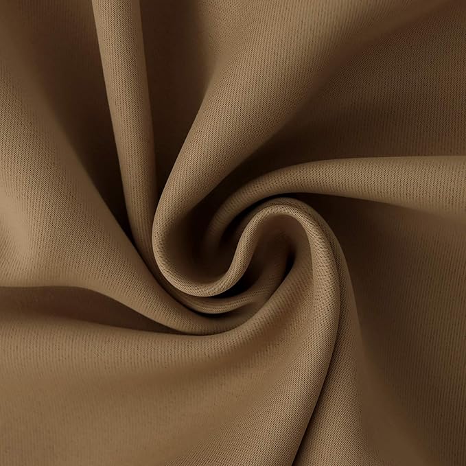 BGment Taupe Blackout Curtains 45 Inches Length for Bedroom - Rod Pocket Short Thermal Insulated Room Darkening Window Drapes for Bathroom Basement Cafe, 42 x 45 Inch, 2 Panels, Taupe
