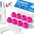 Inesore 4 Pairs Replacement Ear Tips for AirPods Pro 2nd/1st (Rose red) | with Noise Reduction Hole & Built-in dust Guard Screen,Silicone,with Portable Storage Box & Cleaner Pen,4 Size (XS/S/M/L)