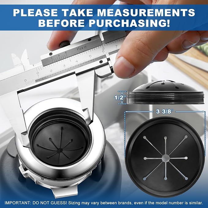 2 PCS Garbage Disposal Splash Guard Sink Baffle, Food Waste Disposer Parts Accessories, Multi-function Drain Plugs for Garbage Disposals, 3 3/8 Inch by CLEESINK