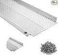 5 inch Gutter Guard, 13 Pack-52ft, Aluminum Rain Gutter Guard, DIY Leaf Filter Gutter Guard Protection Cover, Raptor Mesh Gutter Screen Cleaning Tools for Downspout, Roof, with Screws