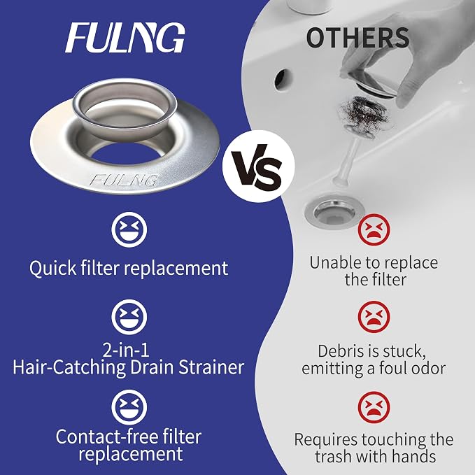 Bathroom Sink Srain Strainer,Anti-Clog Strainer,No-Touch Quick Replacement with 20 Draiin Net and 30 Simple Nets,Stainless Steel Filter Hair Catcher,Washstand Drain Stopper for 1.4"-1.8" Basin