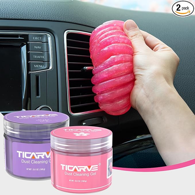 TICARVE 2 Pack Cleaning Gel for Car Putty Car Accessories Car Detailing Kit | Car Interior Cleaner Automotive Detail Kit Car Cleaning Kit Keyboard Office Laptop Dust Remover Reusable Gift For Men Women