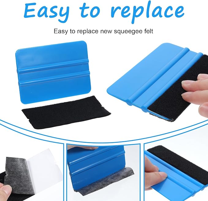 20 Pack Vinyl Squeegee with 20PCS Squeegee 4 Inch Felt Fabric Squeegee Decal Scraper Applicator Tool Wallpaper Smoothing Tool for Tint Film Decal