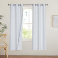PONY DANCE White 100% Black Out Curtains 54 inch Length, Thermal Insulated Window Treatment Blacout Drapes for Bedroom, Room Darkening Noise Reducing Curtains for Living Room(2 Panels, 42 inches Wide)