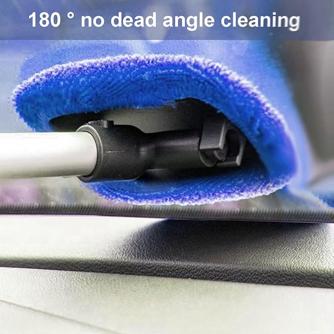 15 Pieces Windshield Cleaner Tool, Inside Car Window Cleaning Tool with 9 Microfiber Pads and 3 Spray Bottles, Windshield Cleaner Tool Auto Interior Exterior Glass Wiper Kit