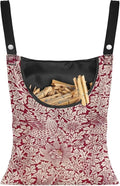 Strength Clothespin Bag 14.5x12 Inches - Vintage Bird Flower Red Print Commercial Quality Storage with Oversized Opening - Heavy Duty Polyester Construction with Reinforced Grommets