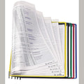 Tarifold FoldFive Display Pockets, Letter Size, Assorted, 5 Pack | 5 FoldFive PVC pockets hold up to 50 letter-size sheets, wire-reinforced frames, snap-on index tabs, for Tarifold systems