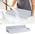 Full-Coverage Sink Splash Guard – 17.7 Inch Extra-High Ramp with Super Strong Suction Cups, Silicone Sink Splash Guard with Front-Edge Storage for Kitchen (Grey, 17.7''x4.7''x2.8')