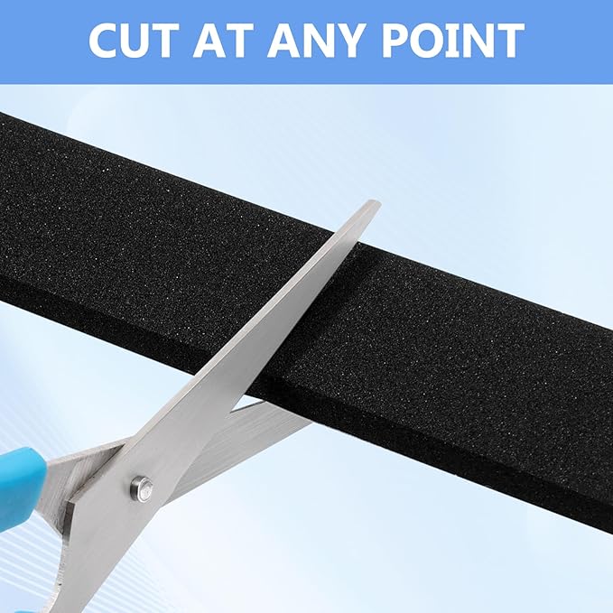 Weather Stripping Door Seal Strip (3/5 Inch X 1/2 Inch X 10Feet), Strong Adhesive, Lightproof, Soundproof, Weatherproof Foam Tape Insulation for Sliding Door, Front Door Frame, Windows- Black