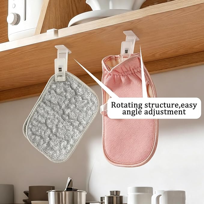 4-Pack Dishwashing Gloves Clips Self-Adhesive Clip for Rubber Cleaning Gloves Kitchen Cabinet Towel Holder
