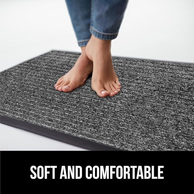 GORILLA GRIP Traffic Guard Door Mat, 2 Pack, Heavy Duty Waterproof Doormat, Commercial Office Space Welcome Mats, Stain and Fade Resistant, Low Profile, Strong Rubber Backing, 35x23, Light Gray
