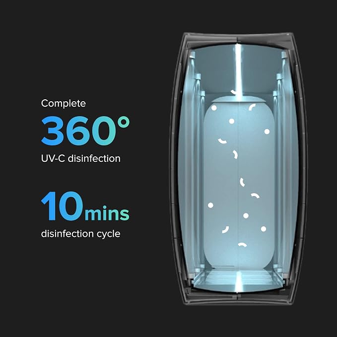 PhoneSoap XL (HomeSoap) UV Llight Sanitizer | 360° UV Sanitizing Box & Charger | Large Capacity | Sanitizes Tablets, Baby Bottles, Remotes, Toys & More (Black)