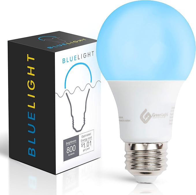GLI Blue Light Germicidal Light Bulb – 100% Safe Non-UV - Switches from Sanitizer to Std 800 Lumens Bulb – Portable Disinfection, Screws into Any E26 Socket – Kills 99% Germs & Pathogens – Ozone Free