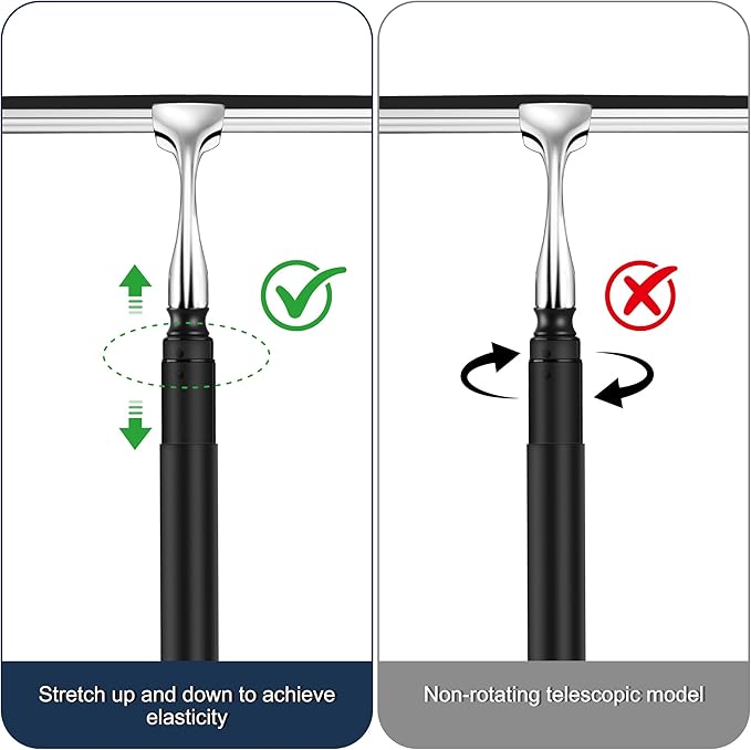 12-51’’ Telescopic Window Squeegee for High Windows, 2-in-1 Window Cleaning Kit with Extra Silicone Blade & Hook, Professional Squeegee for Shower Glass Doors (Window Squeegee Set)