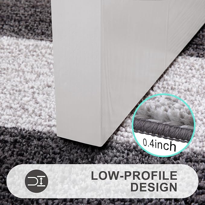 Kitinjoy Indoor Outdoor Door Mat, 71x24 Non-Slip Absorbent Dirt Trapper, Low-Profile Washable Inside Entrance Front Floor Mat, Sturdy Soft Entry Doormats for Entryway, Grey