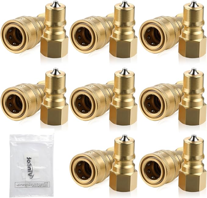 Vinsot 2 Set 1/4" Quick Disconnect Coupler Valve for Carpet Cleaning Wand Truck Mount Carpet Cleaning Wand Valve