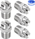 M METERXITY 5-Pack Flat Fan Spray Tip, 65 Degree 1/4BSPT Male Stainless Steel Pressure Washer Nozzles Cleaner Nozzle Replacement W Sealing Tape for Water Guns (1.8mm Orifice)