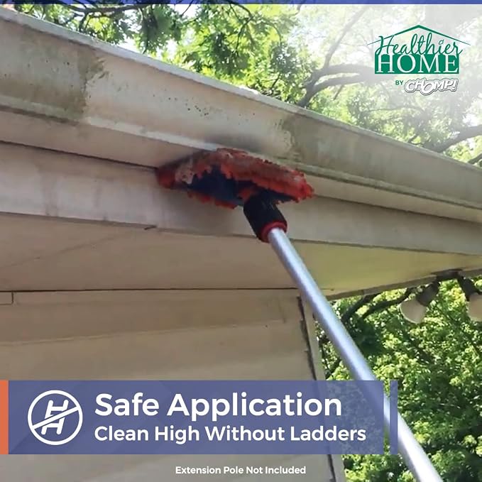 CHOMP! World’s Best Gutter Cleaner: Ultimate Gutter Cleaning Solution for All Types of Rain Gutters, Siding and Metal Trim - Instantly Clean Black Streaks, Filth, Dirt - 32 oz